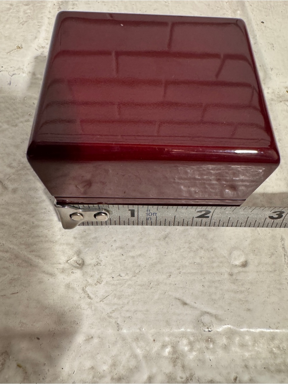 Set of 2 Sturdy Glossy Mahogany-like finish Ring Presentation Boxes 2.5" x 2.25" - Picture 7 of 10